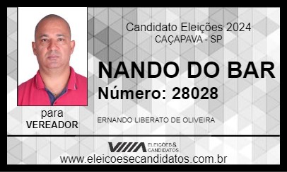 Candidato NANDO DO BAR 2024 - CAÇAPAVA - Eleições