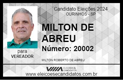 Candidato MILTON DE ABREU 2024 - OURINHOS - Eleições