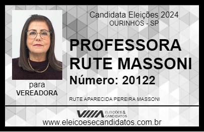 Candidato PROFESSORA RUTE MASSONI 2024 - OURINHOS - Eleições