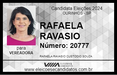 Candidato RAFAELA RAVASIO 2024 - OURINHOS - Eleições