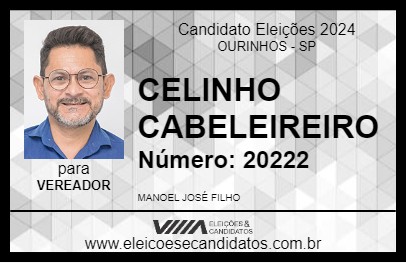 Candidato CELINHO CABELEIREIRO 2024 - OURINHOS - Eleições