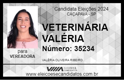 Candidato VETERINÁRIA VALÉRIA 2024 - CAÇAPAVA - Eleições