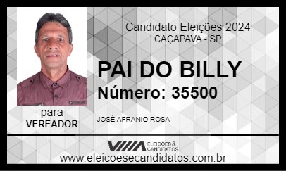 Candidato PAI DO BILLY 2024 - CAÇAPAVA - Eleições