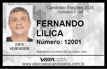 Candidato FERNANDO LILICA 2024 - OURINHOS - Eleições