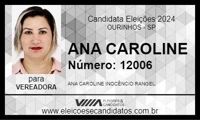 Candidato ANA CAROLINE 2024 - OURINHOS - Eleições