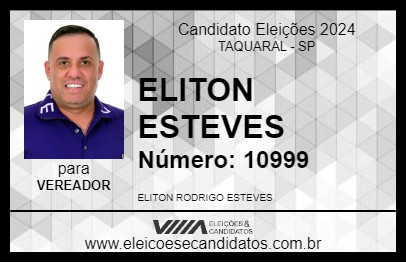 Candidato ELITON ESTEVES 2024 - TAQUARAL - Eleições