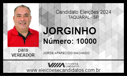 Candidato JORGINHO 2024 - TAQUARAL - Eleições