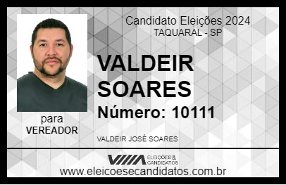 Candidato VALDEIR SOARES 2024 - TAQUARAL - Eleições