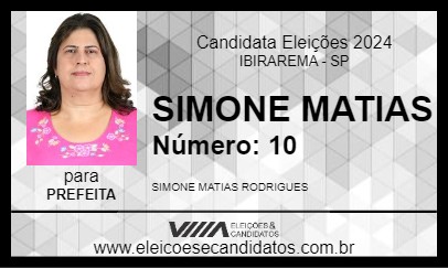 Candidato SIMONE MATIAS 2024 - IBIRAREMA - Eleições