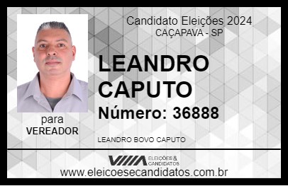 Candidato LEANDRO CAPUTO 2024 - CAÇAPAVA - Eleições