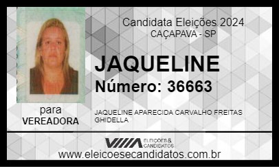 Candidato JAQUELINE 2024 - CAÇAPAVA - Eleições