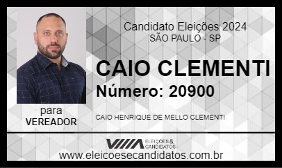 Candidato CAIO CLEMENTI 2024 - SÃO PAULO - Eleições