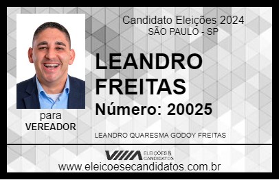 Candidato LEANDRO FREITAS 2024 - SÃO PAULO - Eleições