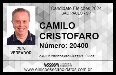 Candidato CAMILO CRISTOFARO 2024 - SÃO PAULO - Eleições