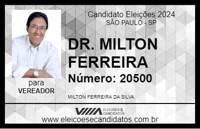 Candidato DR. MILTON FERREIRA 2024 - SÃO PAULO - Eleições