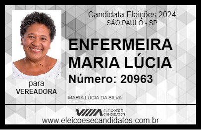 Candidato ENFERMEIRA MARIA LÚCIA 2024 - SÃO PAULO - Eleições