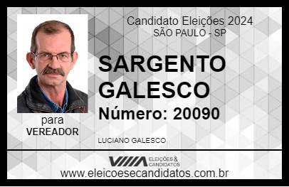 Candidato SARGENTO GALESCO 2024 - SÃO PAULO - Eleições