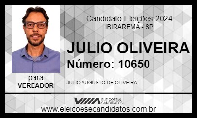 Candidato JULIO  OLIVEIRA 2024 - IBIRAREMA - Eleições