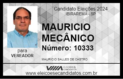 Candidato MAURICIO MECÂNICO 2024 - IBIRAREMA - Eleições