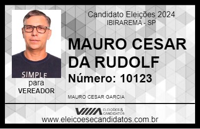 Candidato MAURO CESAR DA RUDOLF 2024 - IBIRAREMA - Eleições