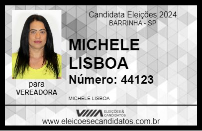 Candidato MICHELE LISBOA 2024 - BARRINHA - Eleições