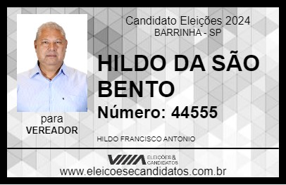 Candidato HILDO DA SÃO BENTO 2024 - BARRINHA - Eleições