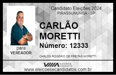 Candidato CARLÃO MORETTI 2024 - PIRASSUNUNGA - Eleições