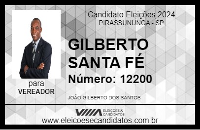 Candidato GILBERTO SANTA FÉ 2024 - PIRASSUNUNGA - Eleições