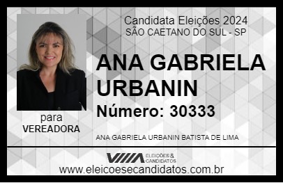 Candidato ANA GABRIELA URBANIN 2024 - SÃO CAETANO DO SUL - Eleições