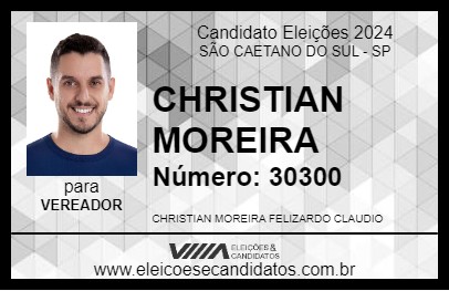 Candidato CHRISTIAN MOREIRA 2024 - SÃO CAETANO DO SUL - Eleições