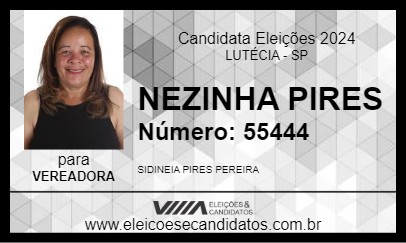 Candidato NEZINHA PIRES 2024 - LUTÉCIA - Eleições