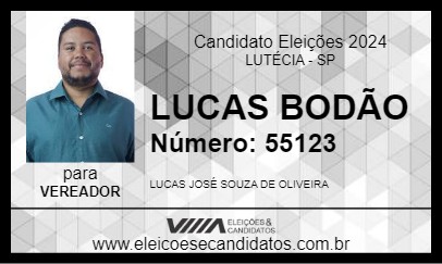 Candidato LUCAS BODÃO 2024 - LUTÉCIA - Eleições