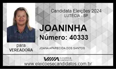 Candidato JOANINHA 2024 - LUTÉCIA - Eleições