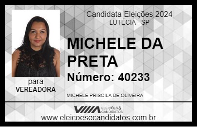 Candidato MICHELE DA PRETA 2024 - LUTÉCIA - Eleições