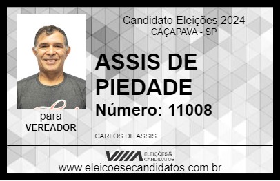 Candidato ASSIS DE PIEDADE 2024 - CAÇAPAVA - Eleições