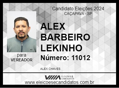 Candidato ALEX BARBEIRO LEKINHO 2024 - CAÇAPAVA - Eleições