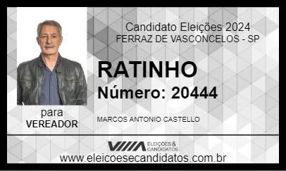 Candidato RATINHO 2024 - FERRAZ DE VASCONCELOS - Eleições