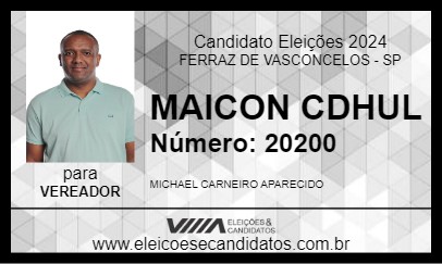 Candidato MAICON 2024 - FERRAZ DE VASCONCELOS - Eleições