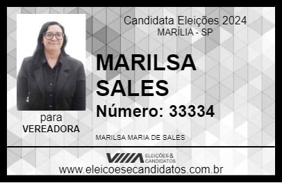 Candidato MARILSA SALES 2024 - MARÍLIA - Eleições