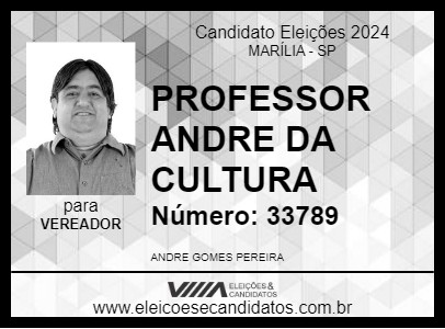 Candidato PROFESSOR ANDRE DA CULTURA 2024 - MARÍLIA - Eleições