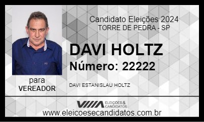 Candidato DAVI HOLTZ 2024 - TORRE DE PEDRA - Eleições