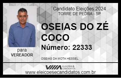 Candidato OSEIAS DO ZÉ COCO 2024 - TORRE DE PEDRA - Eleições