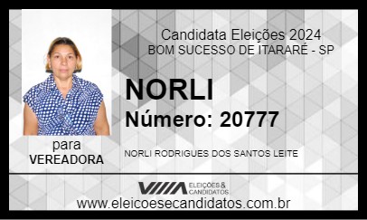 Candidato NORLI 2024 - BOM SUCESSO DE ITARARÉ - Eleições