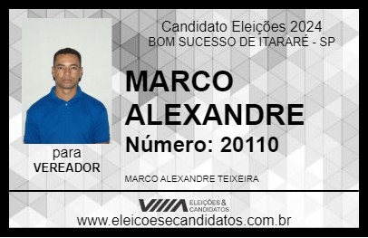 Candidato MARCO ALEXANDRE 2024 - BOM SUCESSO DE ITARARÉ - Eleições