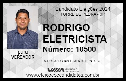 Candidato RODRIGO ELETRICISTA 2024 - TORRE DE PEDRA - Eleições