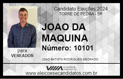 Candidato JOAO DA MAQUINA 2024 - TORRE DE PEDRA - Eleições