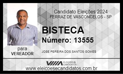 Candidato BISTECA 2024 - FERRAZ DE VASCONCELOS - Eleições