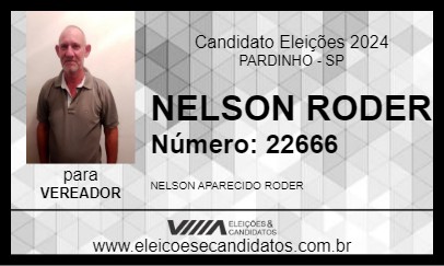 Candidato NELSON RODER 2024 - PARDINHO - Eleições