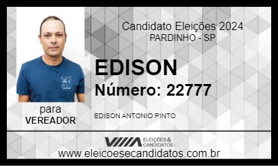 Candidato EDISON 2024 - PARDINHO - Eleições