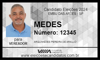 Candidato MEDES 2024 - EMBU DAS ARTES - Eleições